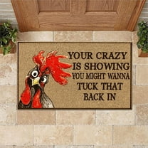 Aodebiao Kitchen Mat Cute Rooster Chickens Kitchen Rug Mat Anti-Fatigue Comfort Floor Mat Non Slip Oil Stain Resistant Easy to Clean Kitchen Rug Bath Rug Carpet for Indoor Outdoor Doormat