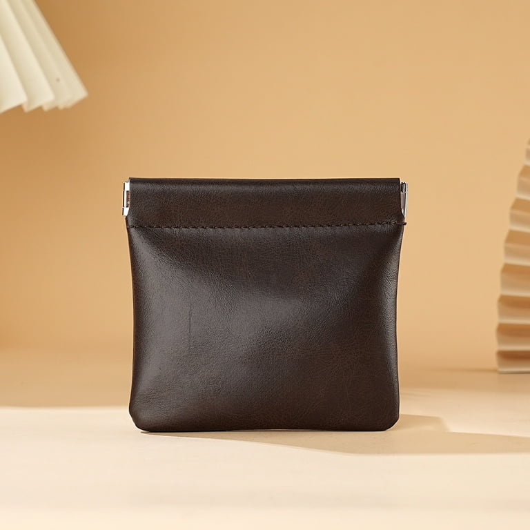 Aodebiao Leather Zipper Coin Purse,Portable Change Wallet,Coin