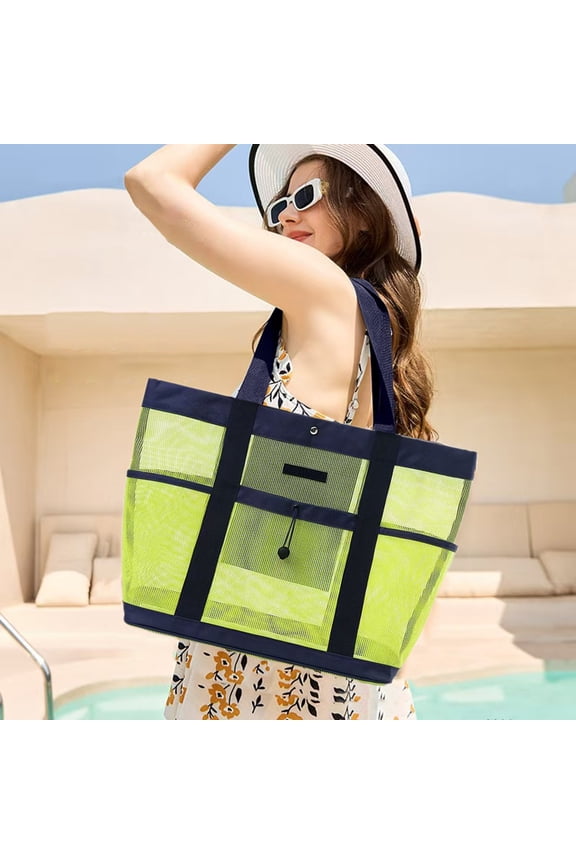 Mesh Shower Caddy Portable for College Dorm ,Shower Tote Bag with Hanging Hook and Drawstring, Quick Dry Toiletry Bag with 5 Pockets for Bathroom, Swimming, Gym, Camping, Beach