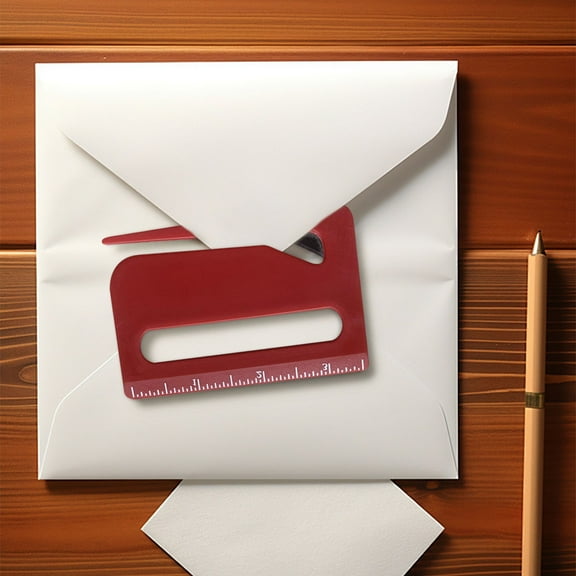 Aodebiao Multi-Function Envelope & Package Opener Tool - Built-In Ruler & Glass Cutter with Safety Blade, Compact Mail Slitter for Office/Home Use (Durable Material)