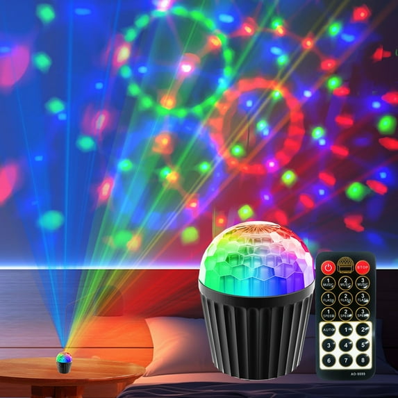 Aodebiao Party Lights,Disco Light Disco Ball Dj Rave Lights Strobe Lights Sound Activated Stage Lights Projected Effect Dancing Light Remote Control for Birthday Xmas Wedding Bar Kids Christmas