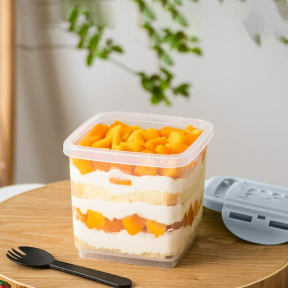 Aodebiao Plastic Dessert Cups with Lids Tiramisu Containers,Cookie Containers,Clear Food Containers for Fruit,Pudding,Mousse, Tiramisu Cups With Lids,Clear,3 * 4* 4in