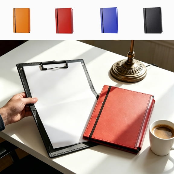 Aodebiao Portable Foldable Clipboard Folder, A4 Expanding File Organizer with Elastic Strap, Plastic Document Holder for Office School Business Travel