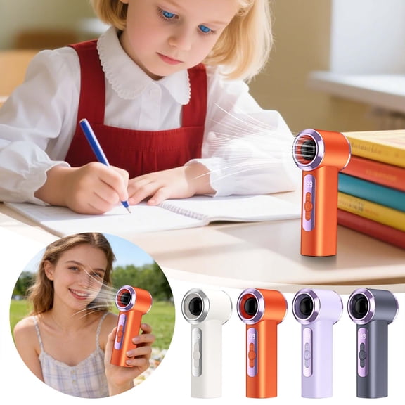 Aodebiao Portable Handheld Turbo Fan - Mini Fan with Air Turbo Tech, 1-199 Speed Adjustment, hours Runtime, Battery-Powered for Indoor/Outdoor Use