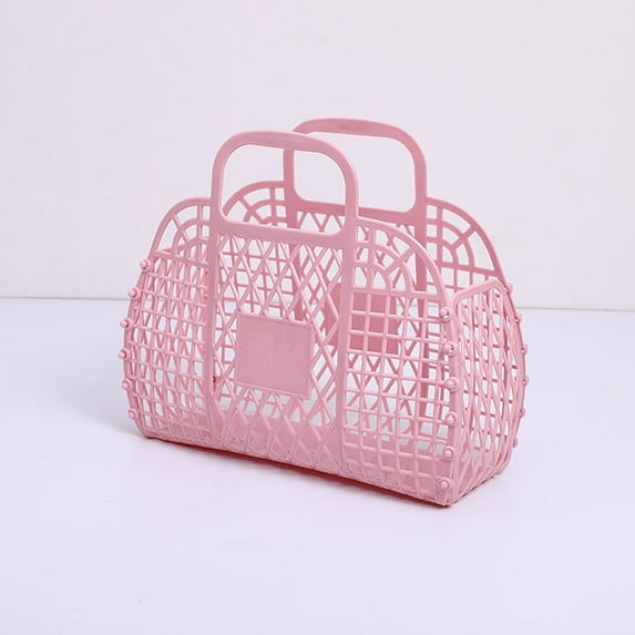 Aodebiao Portable Shower Caddy Basket Tote, Plastic Storage Basket with Handles Organizer Bins for Kitchen Bathroom College Dorm, Foldable Mesh Hand Basket Bath Basket