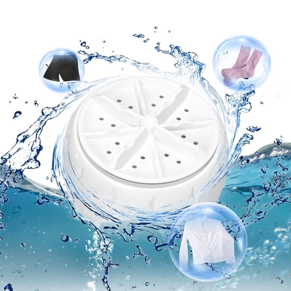 Aodebiao Portable Washing Machine, Mini Ultrasonic Washing Machine 3 in 1 Dishwashers Ultrasonic Waves Suitable for Home, Business, Travel, College Room, RV, Apartment