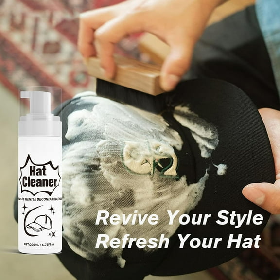 Aodebiao Premium Knit Hat Cleaner Spray - Gentle & Effective Cleaning Solution for Leather, Canvas, Mesh & Fabric Hats - Safe pH Neutral Formula with Soft Brush - Removes Stains & Dirt - Hat Care