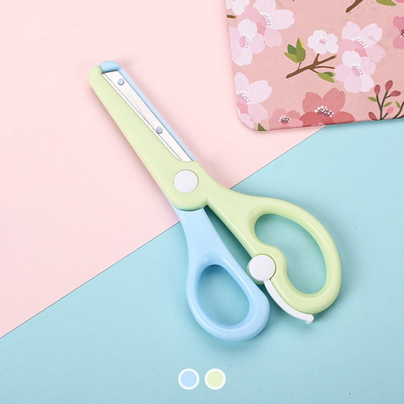 Aodebiao Safe No-Pinch s Scissors with Elastic Mechanism for Crafting Projects Durable Plastic -Friendly Scissors Fun Cutting Tool for Arts Learning Supplies