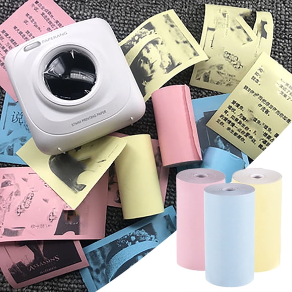 Aodebiao Self-Adhesive Thermal Paper, Glossy Thermal Printer Paper for Mini Portable Printer, 57mm X 30mm, 3-Rolls Thermal Labels for Most Pocket Printer