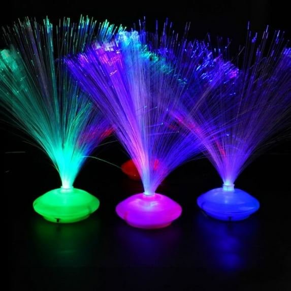 Aodebiao Sensory Fiber Optic Lamp - LED Color Changing with Cone Base - Fiber Optic Lights with Battery Powered - Calming Mood Night Light Romantic Starlight Fiber Optics Lights Tricolor LED Color