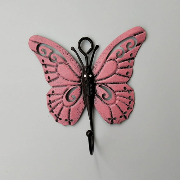 Aodebiao Shelf Decorative Brass Butterfly Cute Wall Hooks Heavy Duty Coat Rack Wall Mount Vintage Gold Towel Hooks for Hanging Coats, Keys, Backpack, Purse, Hat, Jewelry & More