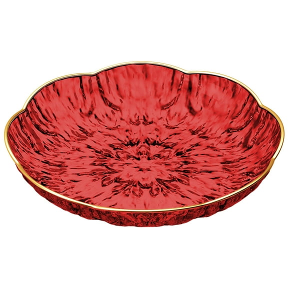 Aodebiao Snack Tray Dessert Plate Candy Dish Small Serving Plates for Coffee Table Living Room Home Decor Gold Rim Appetizer Plates Fruit Cheese Platter