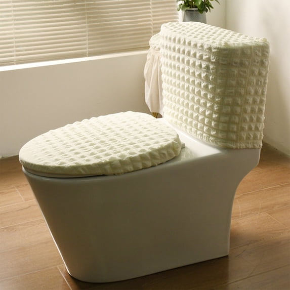 Aodebiao Stretch Velvet Toilet Tank Lid Cover for Bathroom Super Soft Toilet Tank Cover Luxury Velvet Plush, with Elastic Bottom, Soft and Absorbent with Elastic Bottom for Bathroom Decor Accessories