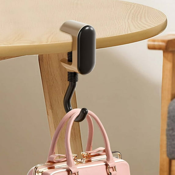 Aodebiao Students' Desk Hook Nail Free Clamp-On Under Desk Schoolbag Hook Women's Bag Handbag Headphone Hanger Backpack Hook and Purse Holder