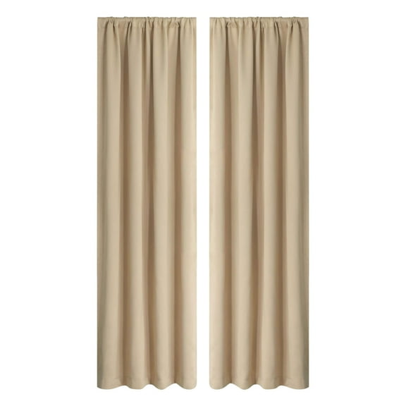 Aodebiao Superior Blackout Curtains, Room Darkening Window Accent for Bedroom, Living, Sun Blocking, Solid Colour Silk Curtains