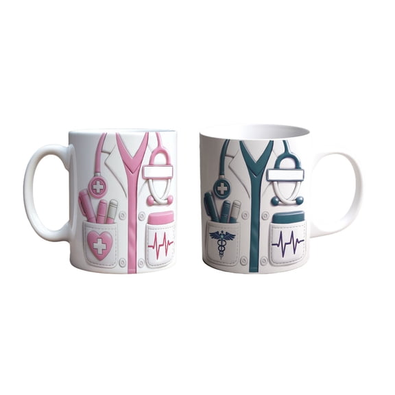 Aodebiao Unique Doctor Ceramic Coffee Mug - Funny Medical Gift for Doctors, Nurses, and Healthcare Workers - Perfect Appreciation Present for Office, Home, or Clinic