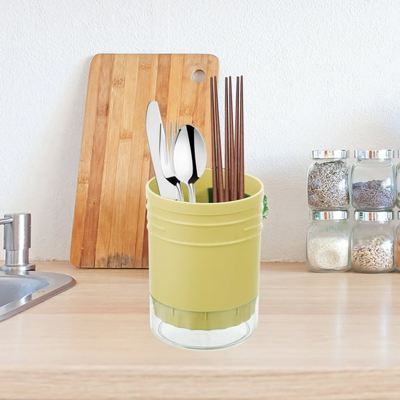 Aodebiao Utensil Drying Rack, Plastice Utensil Silverware Storage Holder fit for Dish Rack Over Sink, Chopsticks/Spoon/Fork/Knife Drainer Basket Flatware Storage Drainer