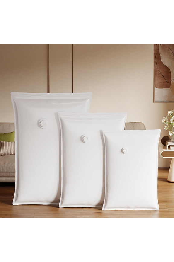 Vacuum Storage Bags, Space Saver Clothes Compression Bags for Travel and Moving, Plastic Luggage Organizer Set with Reusable Sealable Packing for Blankets and Duvets Storage