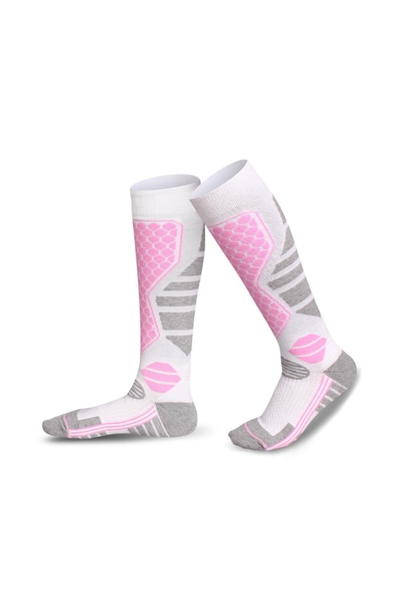 Women Men Compression Ski Socks Knee High for Winter Sports, Thermal Snowboarding Hiking Socks, Moisture Wicking Cushioned Outdoor Athletic Socks Gift