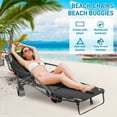 thumbnail image 1 of Aoemoe 2-in-1 Beach Chair with Wheels, Folding Tanning Lounger, Heavy Duty Beach Cart Chair with Integrated Wagon Pull Cart for Pool, Picnic, Backyard & Camping, 1 of 9