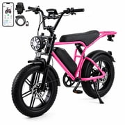 Aoemoe 20"Fat Tire Electric Bike for Adults,500W 28MPH Electric Bicycle,48V15Ah Removable Battery Ebike,Full Suspension Off Road E Bicycle with LED Display,7 Speed,UL2849