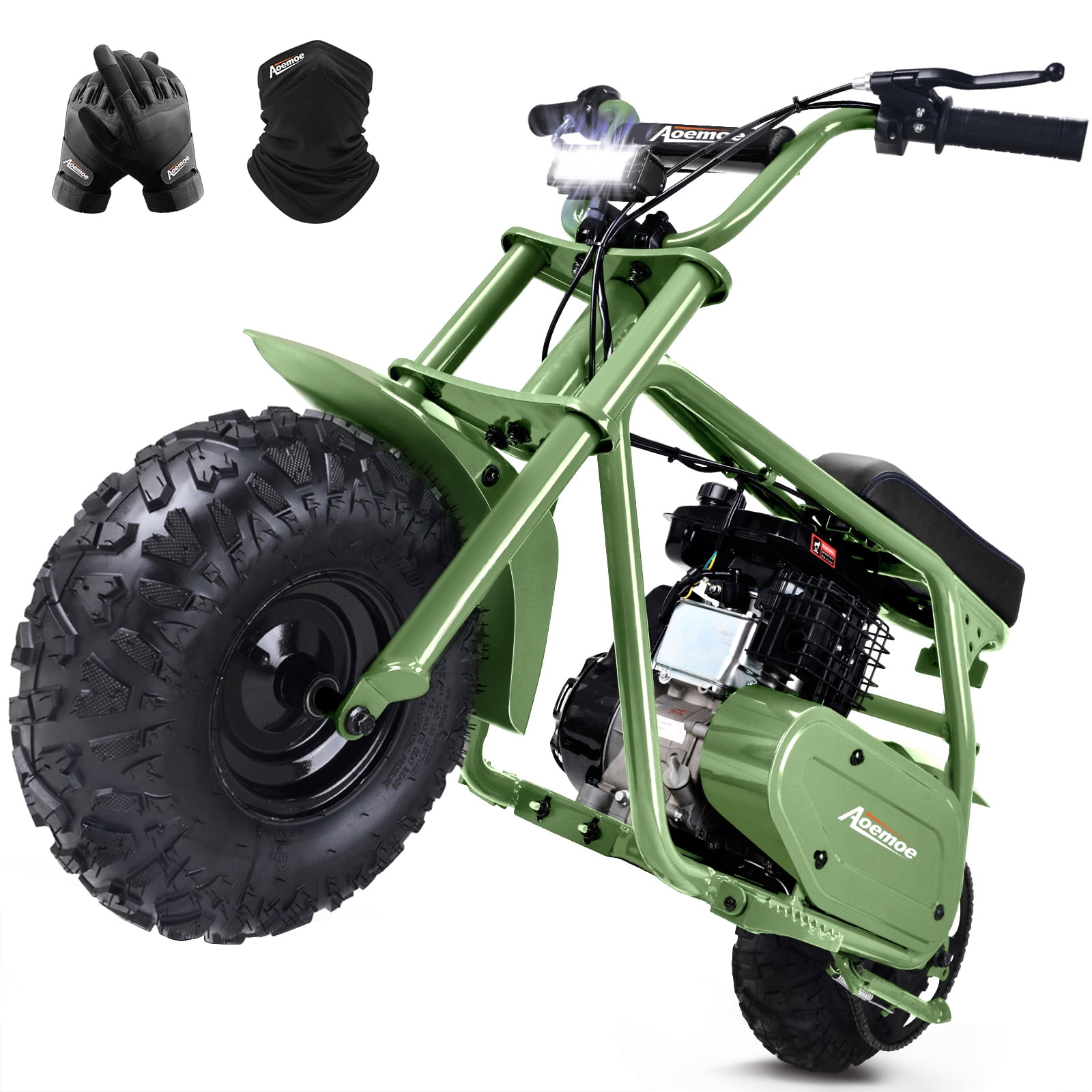 Aoemoe MB001 Gas Powered Mini Dirt Bike 99CC for Teens and Adults, 22MPH Off Road Motorcycle, Weight Support Up to 200 LBS - Green