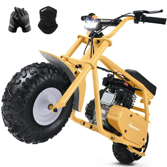 Aoemoe MB001 Gas Powered Mini Dirt Bike 99CC for Teens and Adults, 25MPH Off Road Motorcycle, Weight Support Up to 200 LBS - Yellow