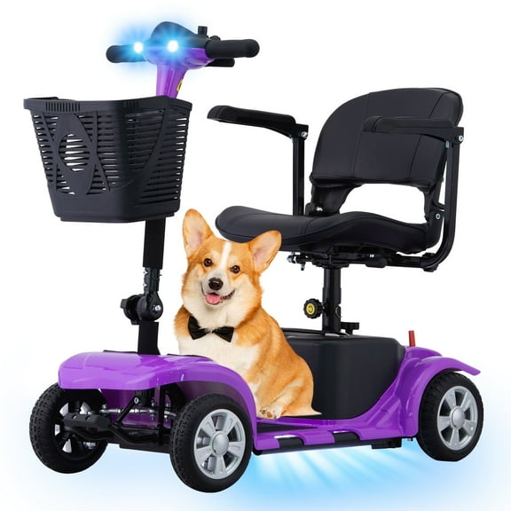 Aoemoe 4 wheeled Elderly Mobility Scooters are Suitable for the Elderly&Adult(Purple)