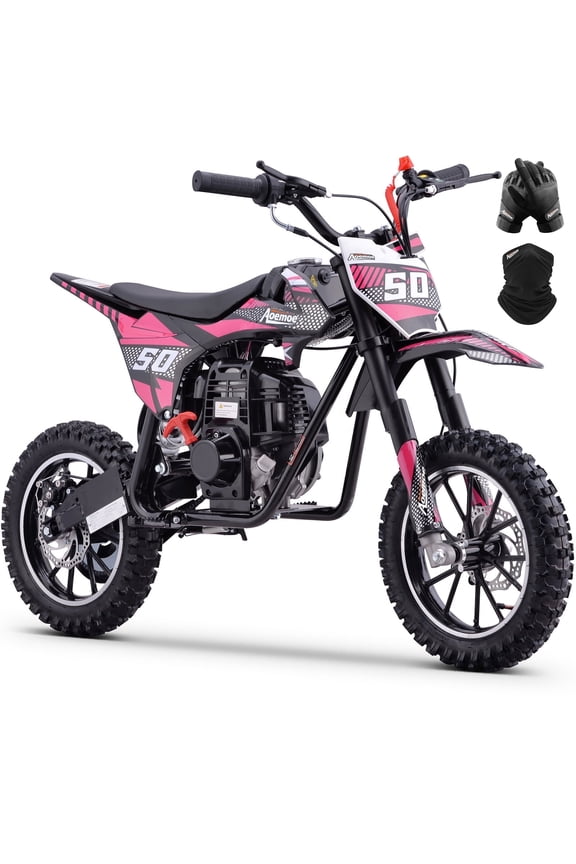 39cc 4-Stroke Kids Mini Dirt Bike, Gas Powered, Rear Suspension & Disc Brakes, 20Mph/165Lbs,Pink