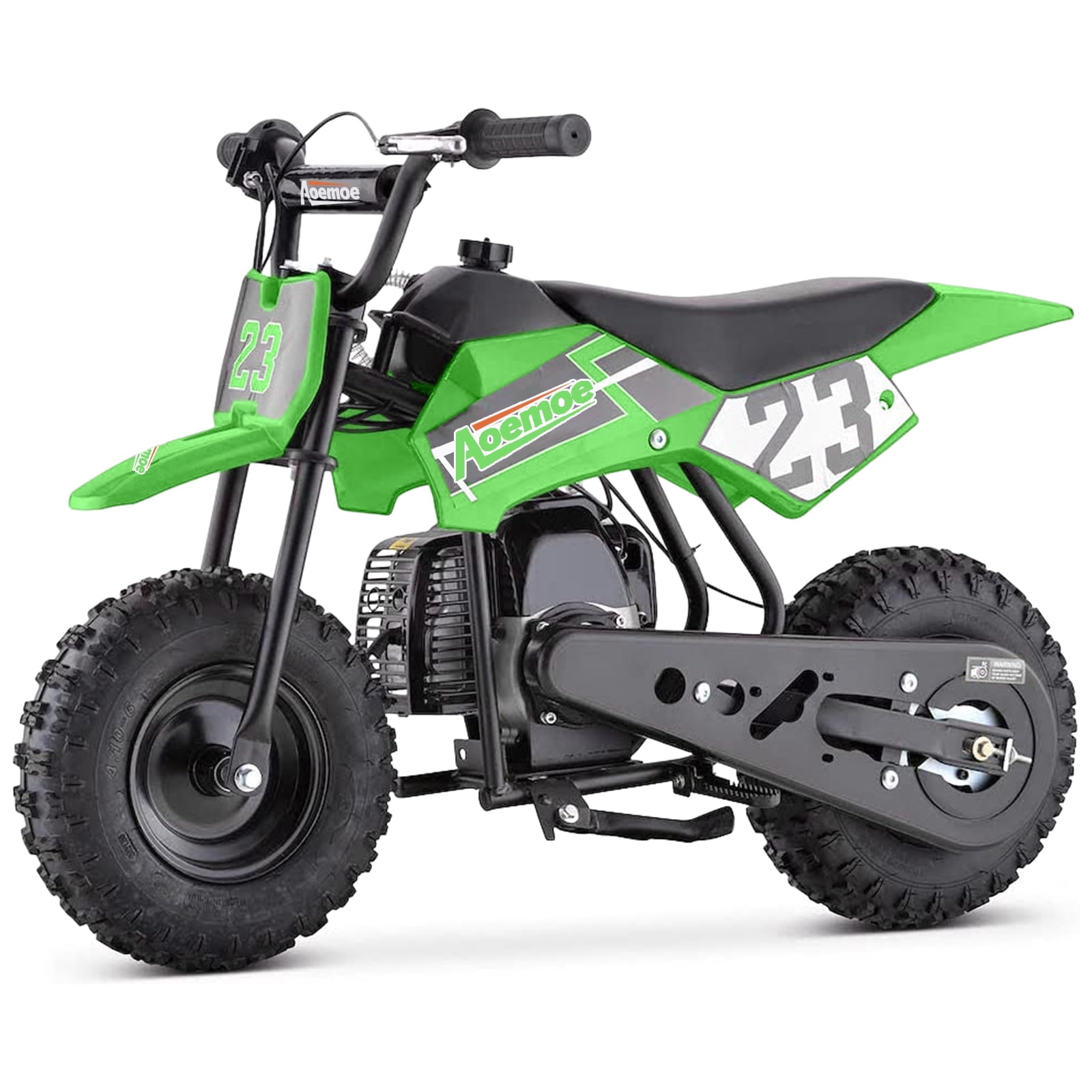 Aoemoe 49cc Kids Dirt Bike Gas Powered, Mini Off-Road Motorcycle with Suspension & Disc Brakes, 18 Mph, 160 Lbs Capacity, Green