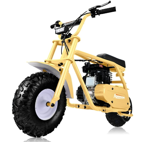 Aoemoe 99CC MB001 Gasoline Mini Dirt Bike,4-Stroke 18MPH Off Road Motorcycle, Weight Support Up to 165 LBS - Yellow