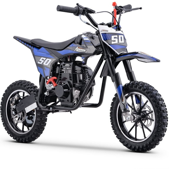Aoemoe Gas Dirt Bike, 50cc 4-Stroke Gas Powered Kids Off Road Motorcycle (Model-DB4S004) with Off-Road Tire, Suspensions, Disc Brakes, Max Load 165Lbs, Up to 25Mph, NO OIL MIX REQUIRED