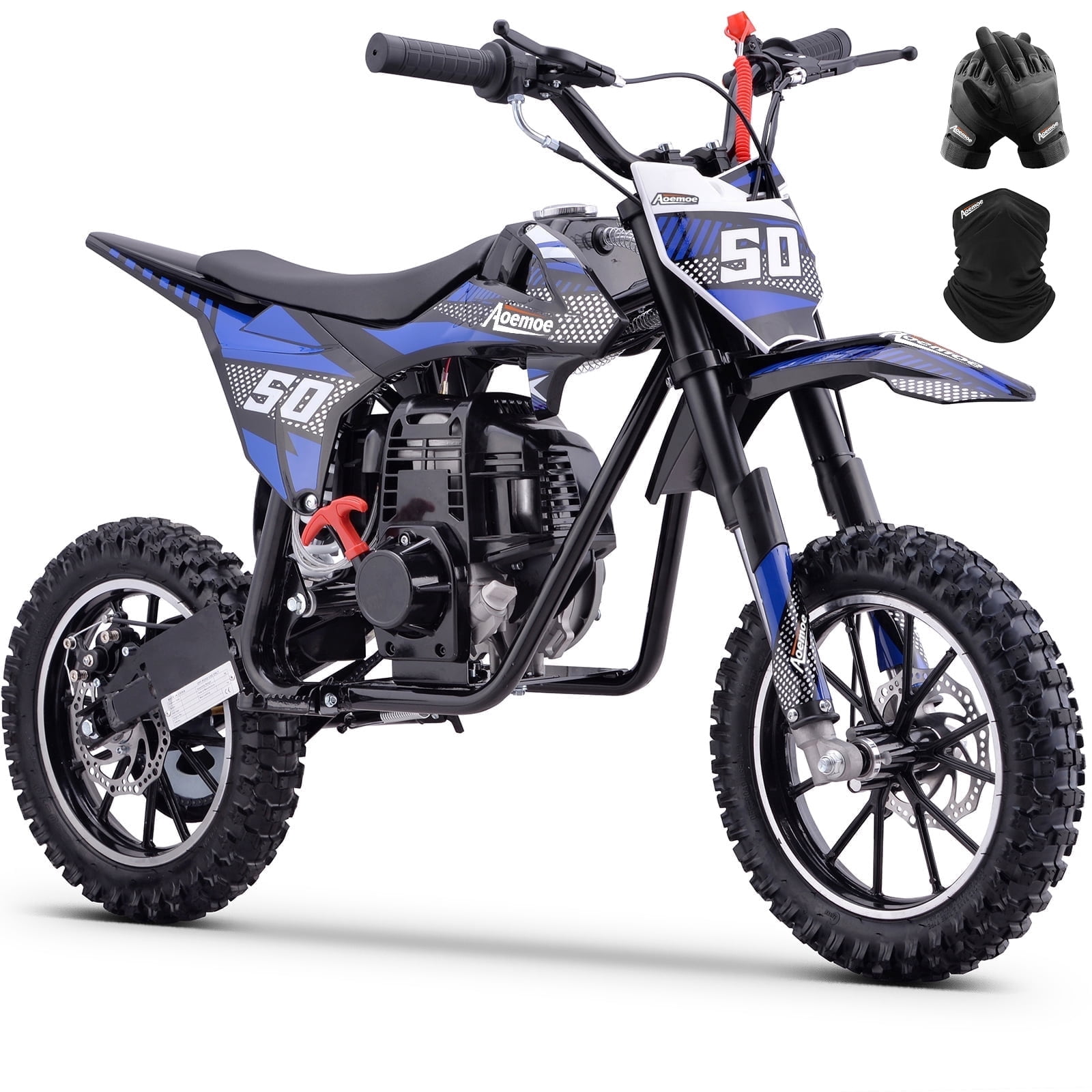 Aoemoe Gas Dirt Bike, 39cc 4-Stroke Gas Powered Kids Off Road Motorcycle (Model-DB4S004) with Off-Road Tire, Suspensions, Disc Brakes, Max Load 165Lbs, Up to 25Mph, NO OIL MIX REQUIRED