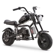 Aoemoe Gas Mini Chopper Bike, DB003 Model 49.4 CC 2-Stroke Dirt Bike with Big Headlight, Rear Shock Absorber, Metal Frame, Disc Brakes, Max Load 165Lbs, Up to 18Mph Black