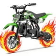 thumbnail image 1 of Aoemoe 49cc Kids Dirt Bike, Gasoline Powered 2-Stroke Mini Motorcycle, 1-Seater, Green, 1 of 7