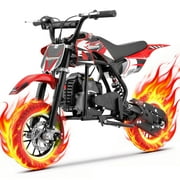 Aoemoe 49cc Kids Dirt Bike, Gasoline Powered 2-Stroke Mini Motorcycle, 1-Seater, Red