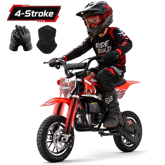 Aoemoe dirt bicycles, 39cc gas power motorcycle, 45×24×16in , 4-Stroke, dirt bicycles for kid 8 14, Red