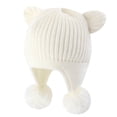 thumbnail image 1 of Aofany 1-5 Years Girls Boys Kids Winter Warm Beanie Hat Knit Thick Ski Cap with Faux Fur Pompom Cute Toddler Warm Knitted Head Cap, 1 of 3