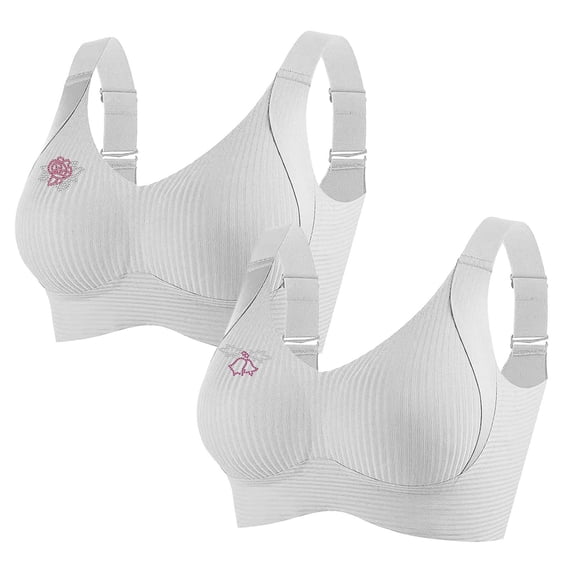 Aofany 2-Pack Lift Support Bras Wire-Free Push Up for Women Seamless Comfort Full Coverage Everyday Underwear Bras, M-5XL