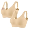 thumbnail image 1 of Aofany 2-Pack Lift Support Bras Wire-Free Push Up for Women Seamless Comfort Full Coverage Everyday Underwear Bras, M-5XL, 1 of 8