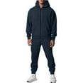 thumbnail image 1 of Aofany 2 Piece Mens Sweatsuits Long Sleeve Hooded Tracksuits Winter Full Zip Up Hoodies Coats Solid Elastic Waist Pants Match Outfit Sets, 1 of 8
