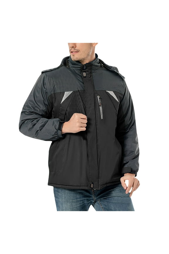 2024 Long Sleeve Parkas Coats for Men Winter Windbreaker Outdoor Mountaineering Hooded Clothes Thermal Jacket Coats