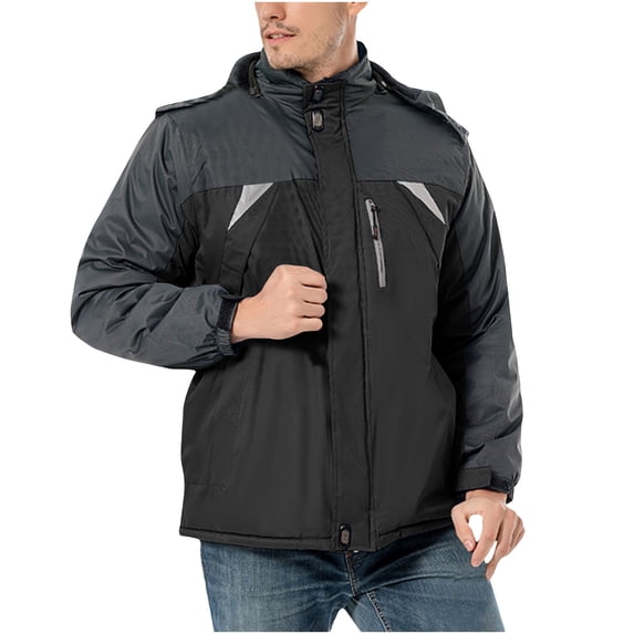 Aofany 2024 Long Sleeve Parkas Coats for Men Winter Windbreaker Outdoor Mountaineering Hooded Clothes Thermal Jacket Coats