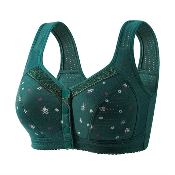 Aofany 2025 Front Closure Bras, Comfortable Bra for Seniors, Plus Size Wireless Push Up Bra for Women Everyday Underwear 38B/C-50B/C