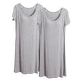 thumbnail image 1 of Aofany 2PC Women Short Sleeve Built-in Bra Padded Long Nightdress Sleepwear Pajamas,Shelf Bra Full Slip Casual Nightgown,Knee Length Comfy Soft Modal Sleep Dress Sleepwear, 1 of 3