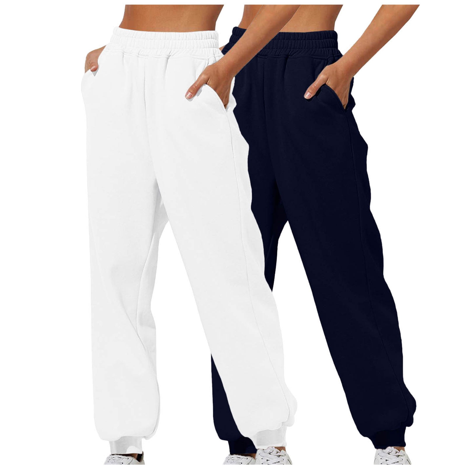 Aofany 2PC Womens Cinch Bottom Sweatpants High Waisted Athletic Workout
