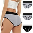 thumbnail image 1 of Aofany 3 Pack Menstrual Period Underwear for Women High Waist Cotton Postpartum Briefs Full Coverage Leak-Proof Stretch Briefs, 1 of 9