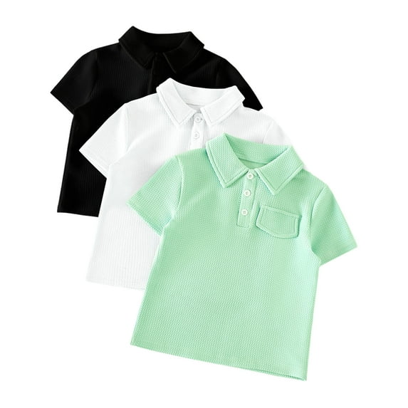 Aofany 3-pack Toddler Boys Summer T Shirts Short Sleeve Solid Color Shirt Tops For Children Clothes Cute Soft Breathable Casual Tees 4-8T