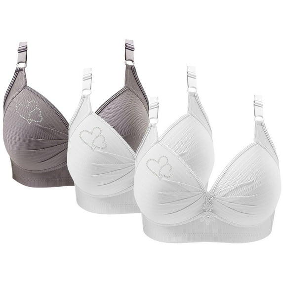 Aofany 3PCS Women's Plus Size Wireless Bra Full Cup Lift Bras for Women No Underwire Push Up Shaping Wire Free Everyday Bra