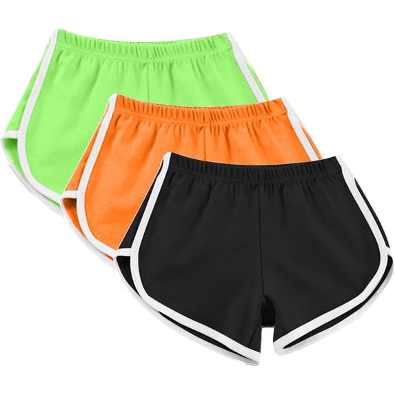 Aofany 3pc Dolphin Shorts for Women Summer Athletic Gym Sports Shorts for Yoga Running Soft Comfy Plus Size Workout Shorts Breathable Elastic Drawstring Lounge Shorts